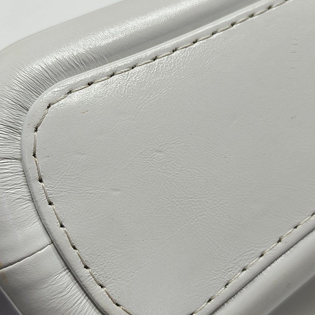GABRIELLE Small Quilted Calfskin White
