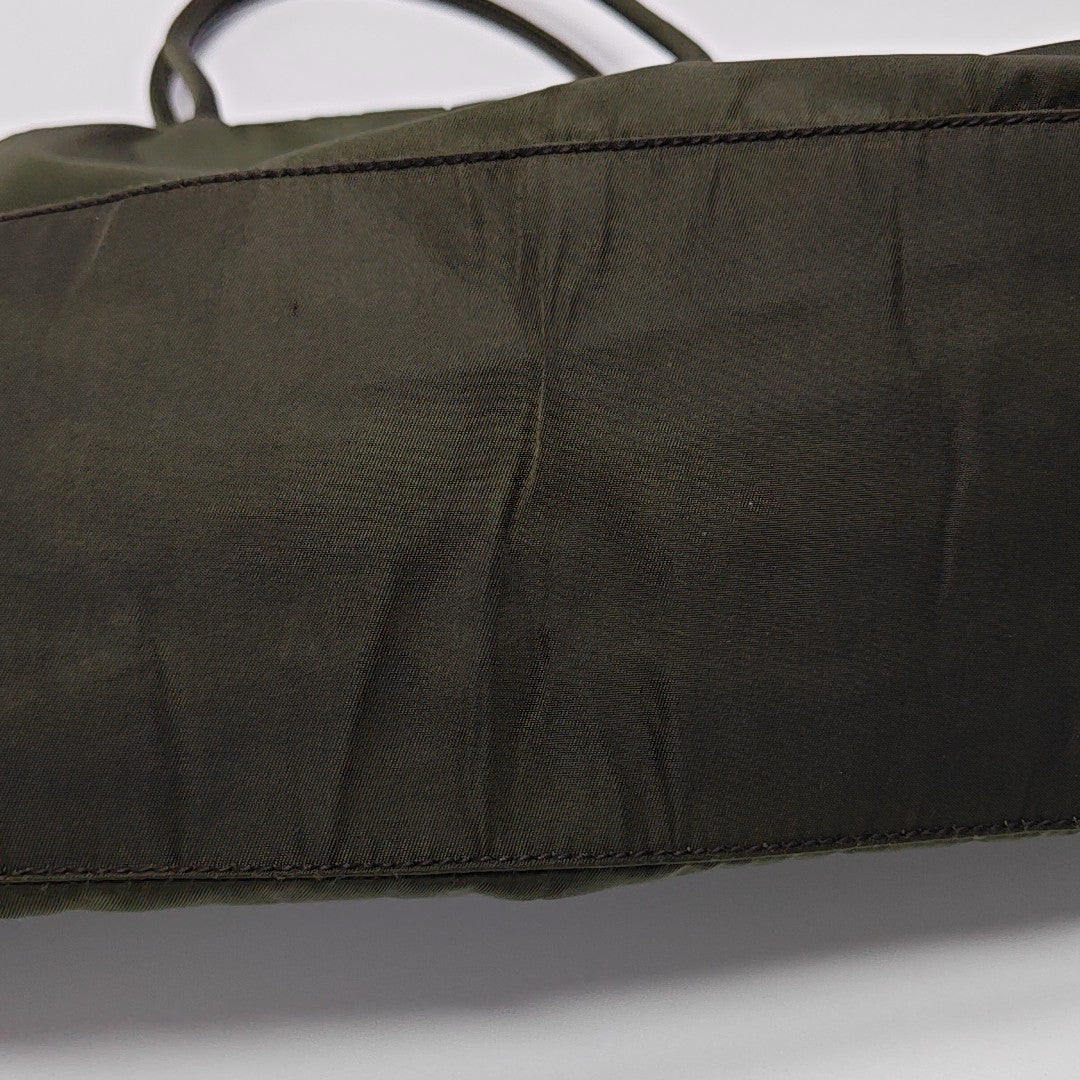 Nylon Top Handle Bag Green