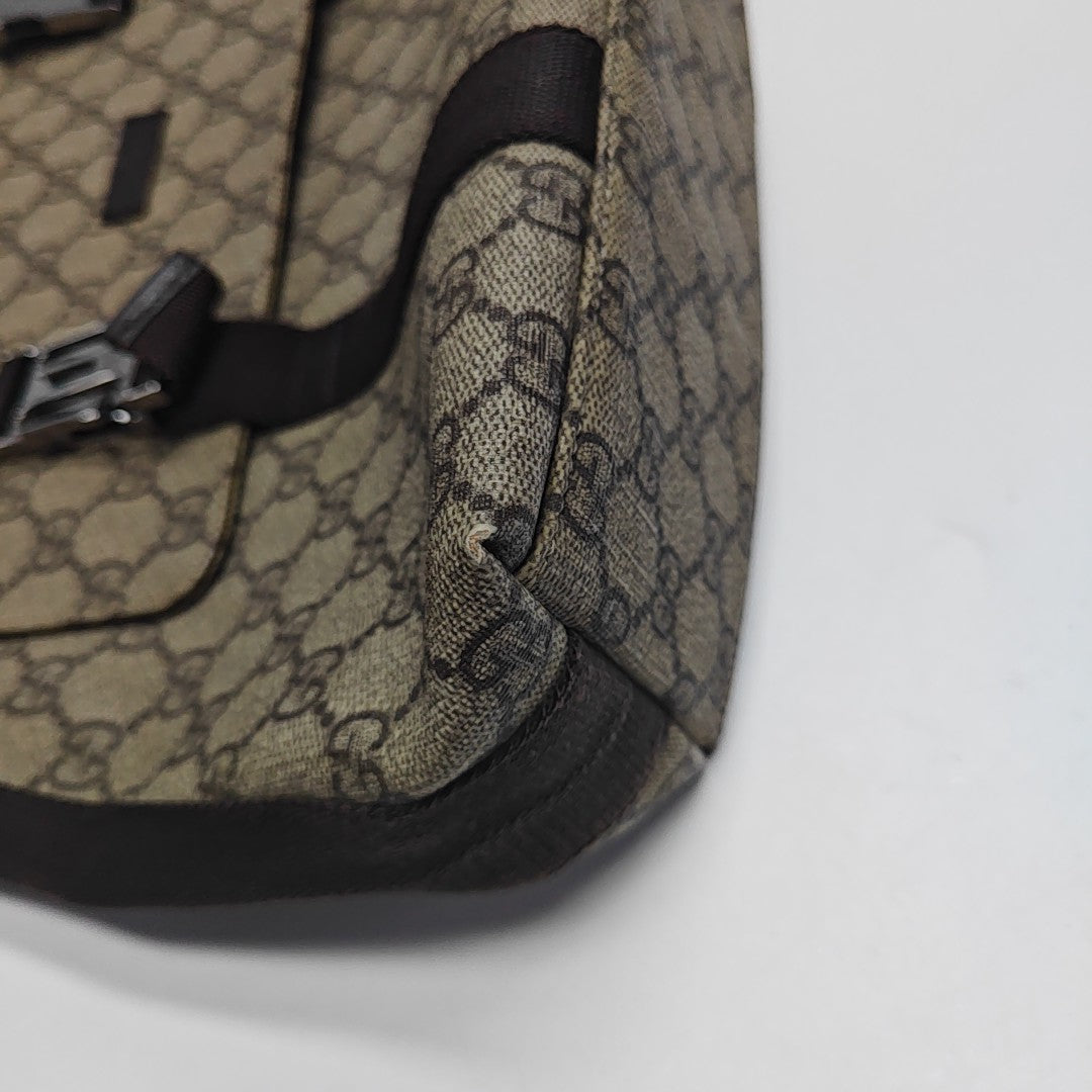 Monogram Coated Canvas Shoulder Bag Black