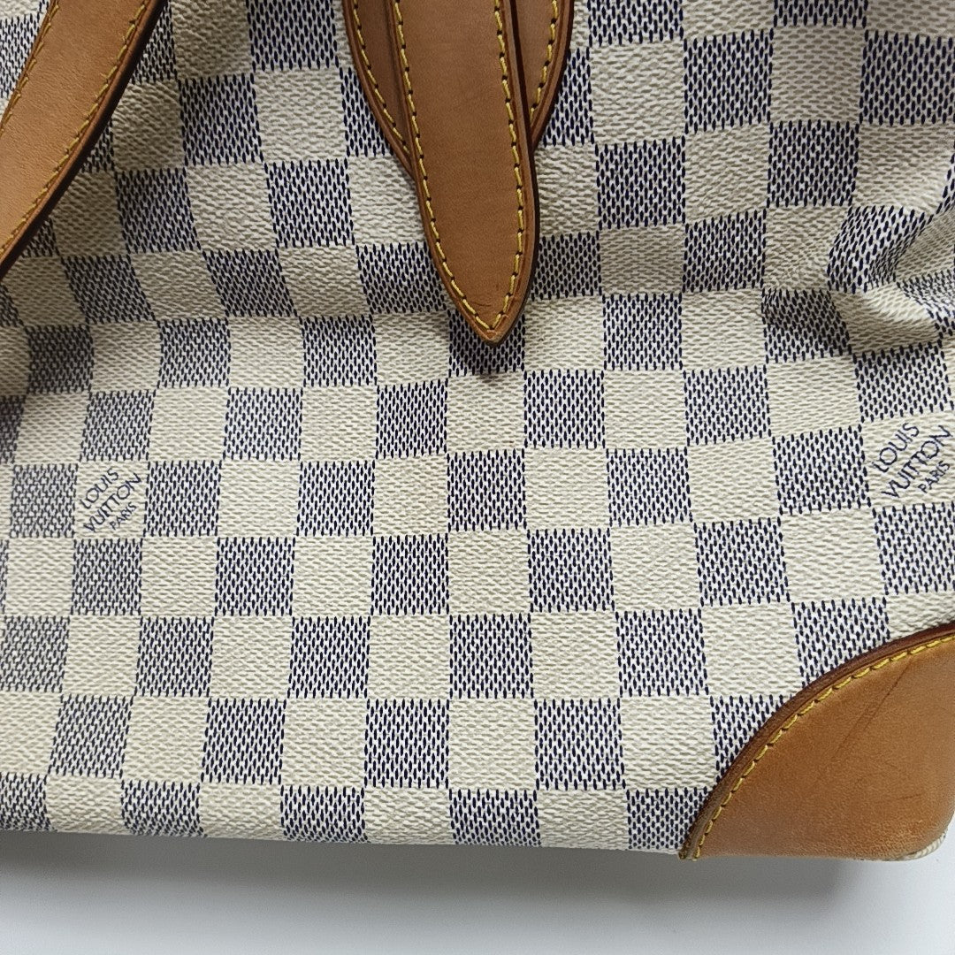 HAMPSTEAD MM Damier Azur Coated Canvas White