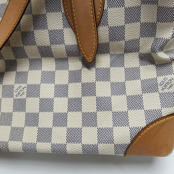 HAMPSTEAD MM Damier Azur Coated Canvas White