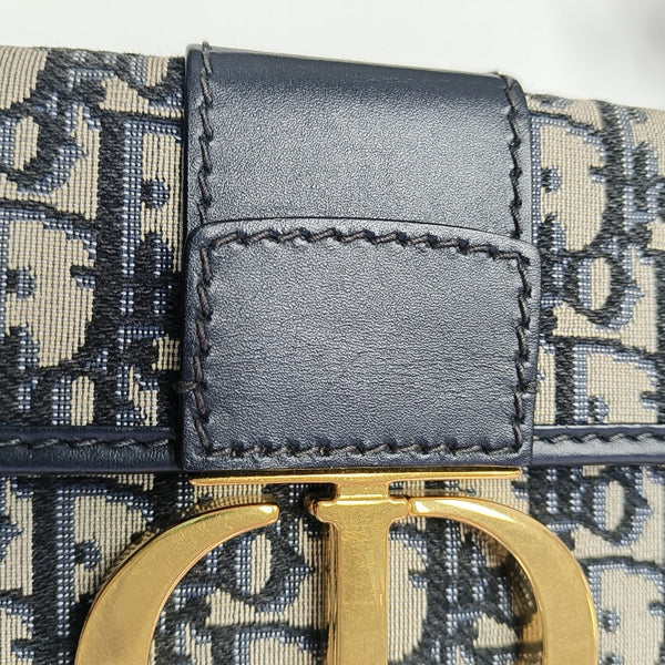 30 Montaigne Mini Oblique Canvas Blue