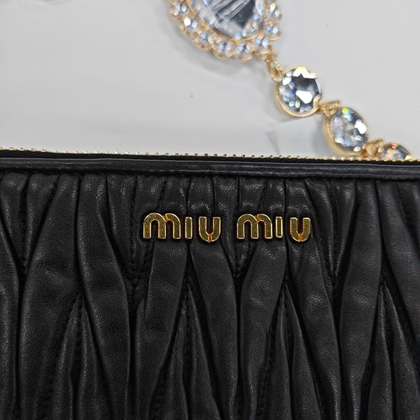 Quilted Lambskin Shoulder Bag Black