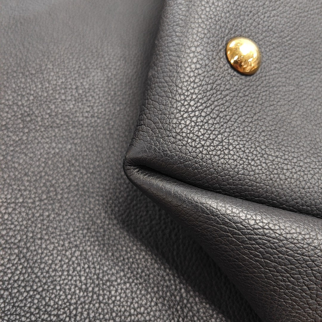 LOW KEY HOBO MM Monogram Calfskin Black