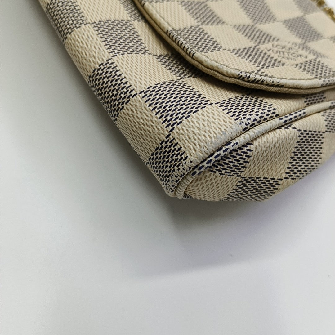 FAVORITE PM Damier Azur Coated Canvas White