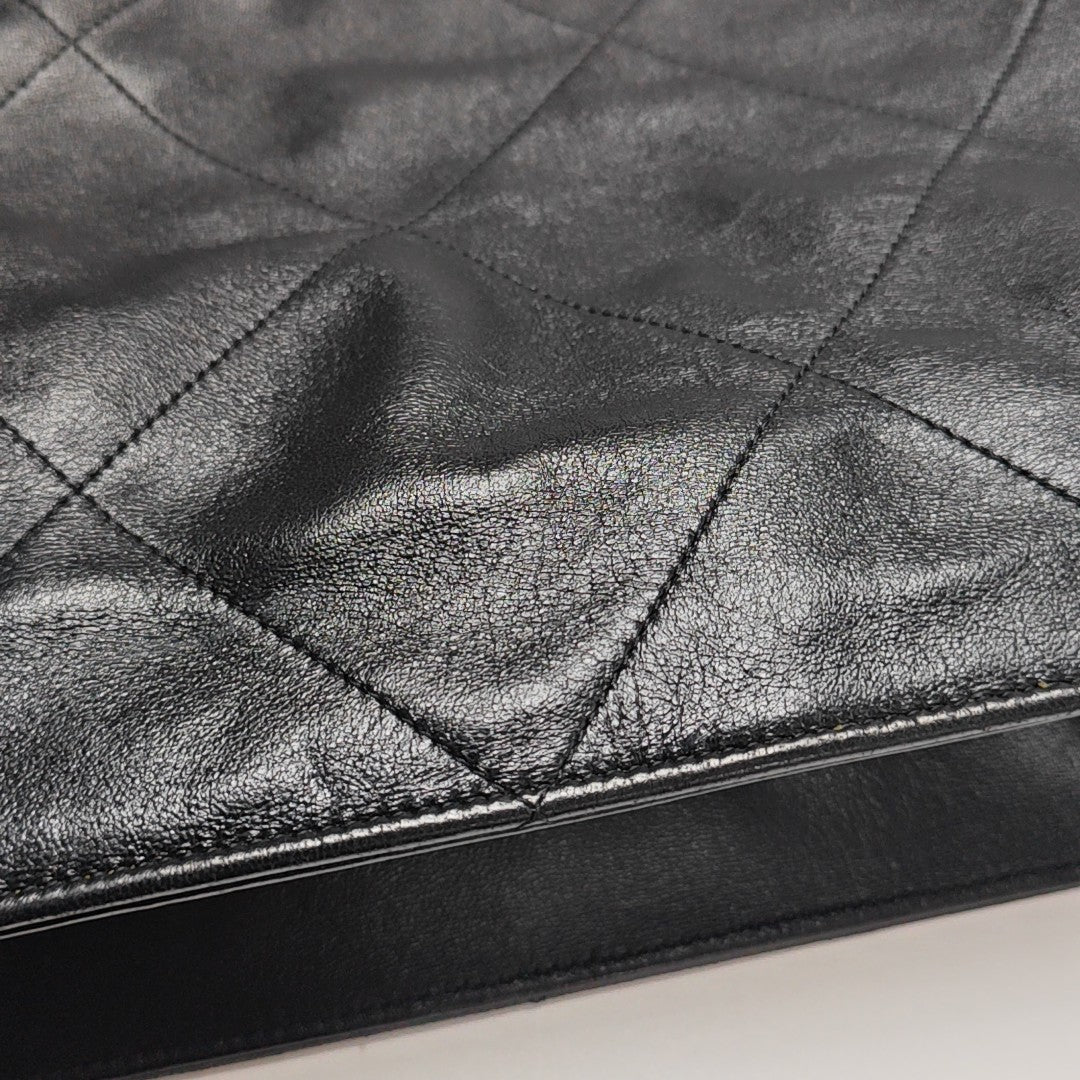 Quilted Lambskin Shoulder Bag Black
