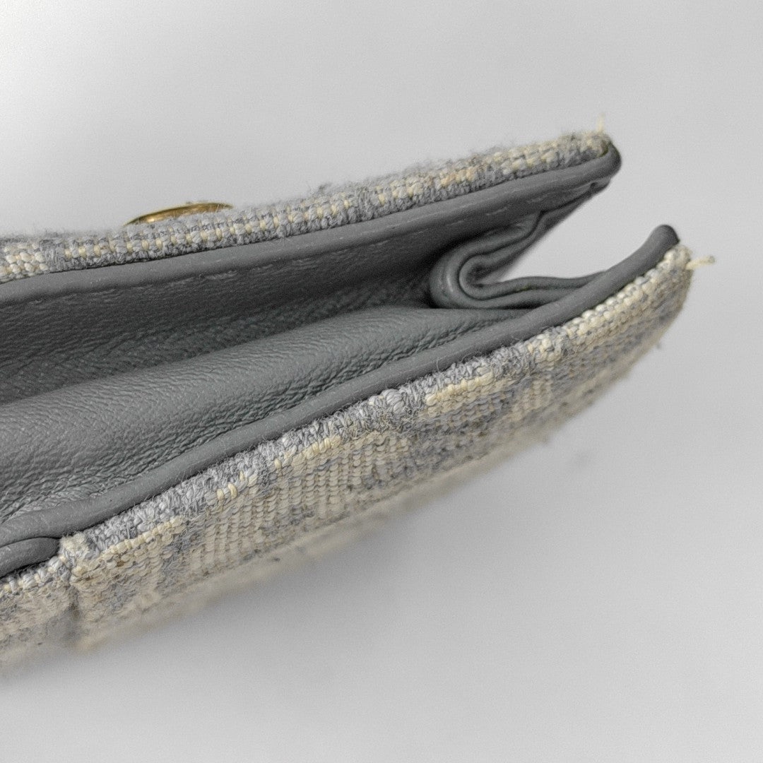Saddle Mini Oblique Canvas Gray Wallet
