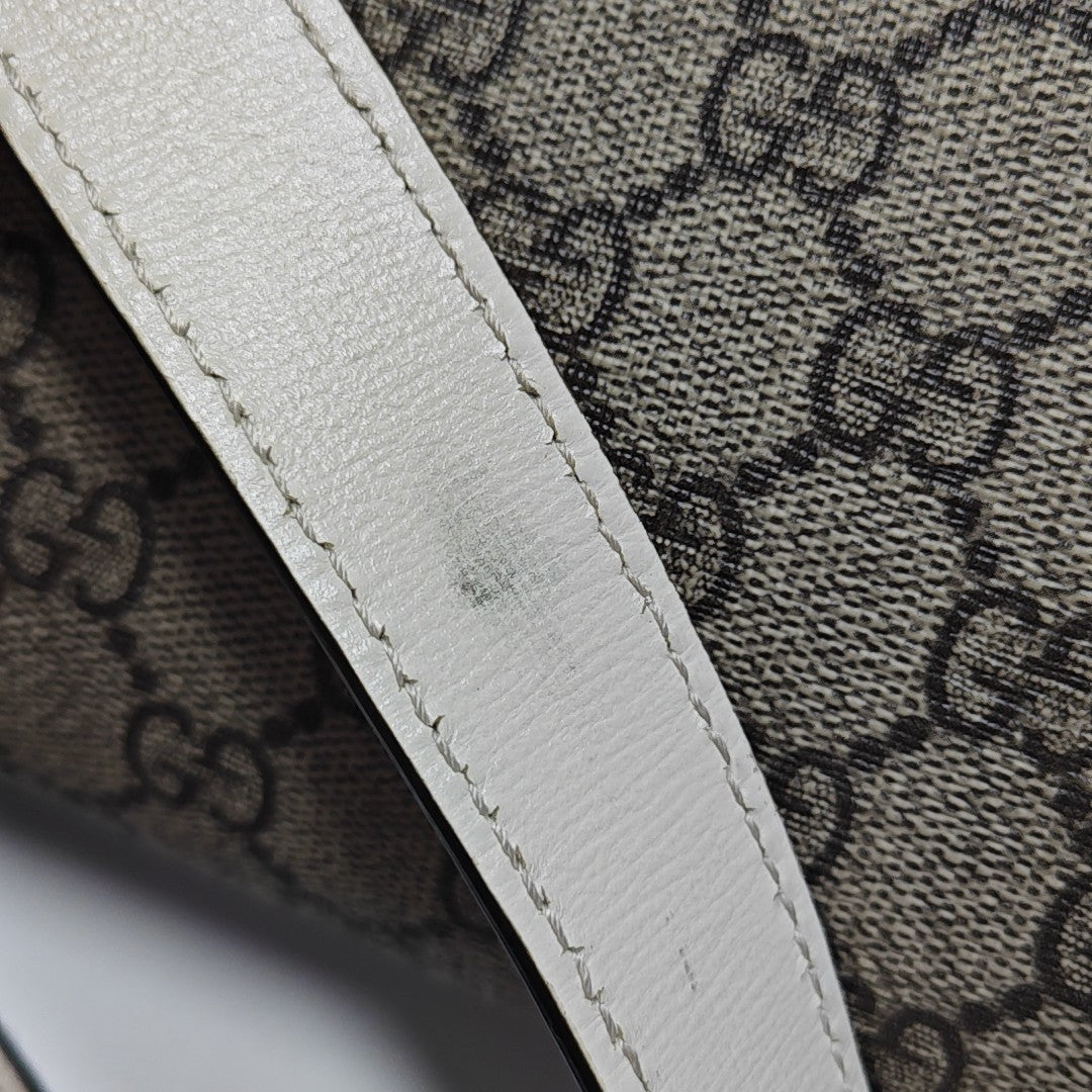Horsebit 1955 Small Monogram Coated Canvas Beige