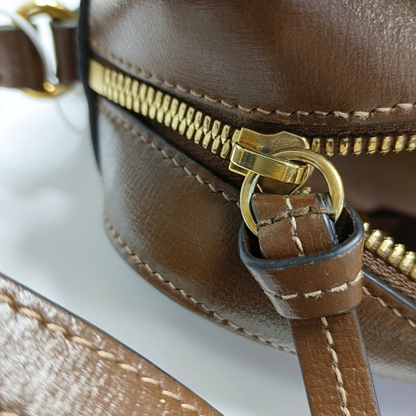 Authenticated pre-owned  Horsebit 1955 Small Coated Canvas Beige - Crossbody Bag at Looply