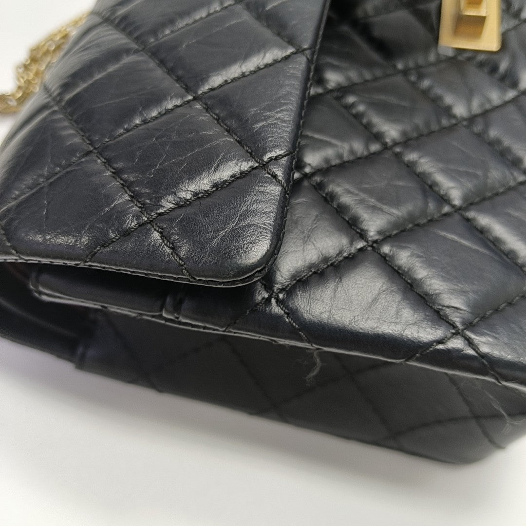 2.55 225 (small) Quilted Calfskin Black