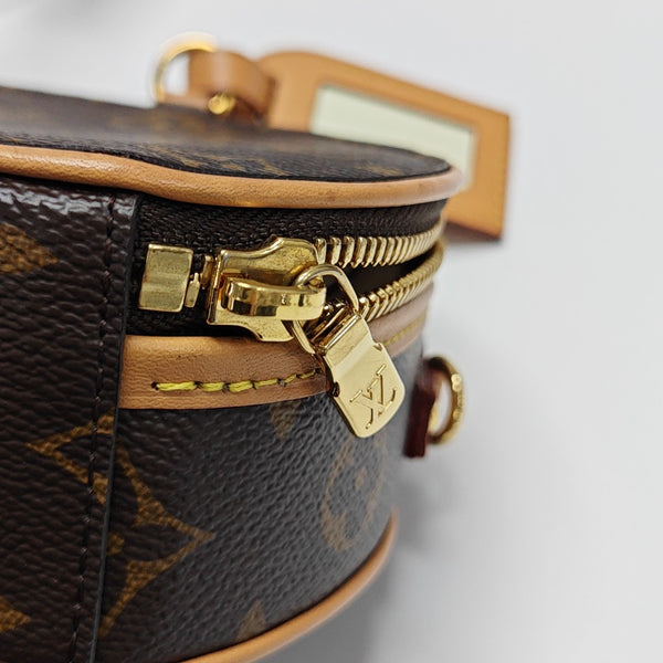 BOITE CHAPEAU Mini Monogram Coated Canvas Brown