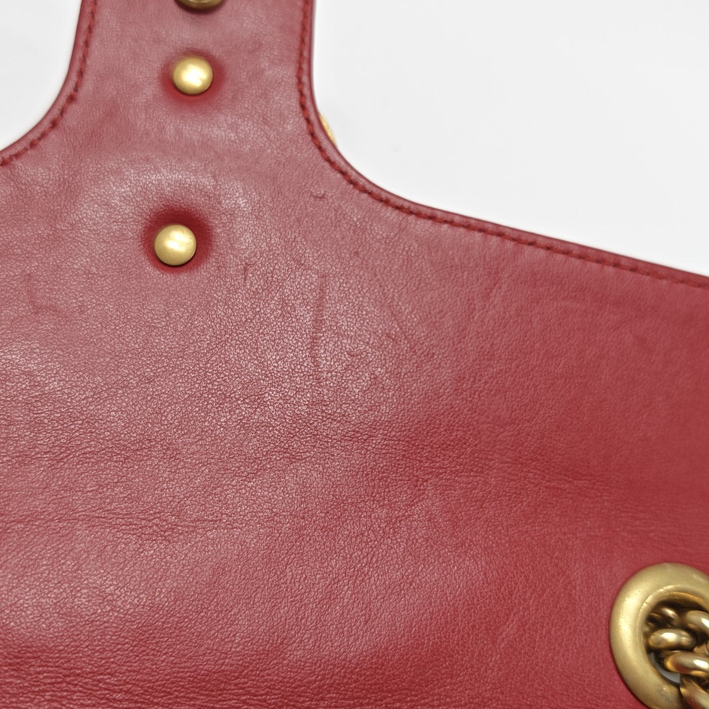 GG Marmont Medium Quilted Calfskin Red