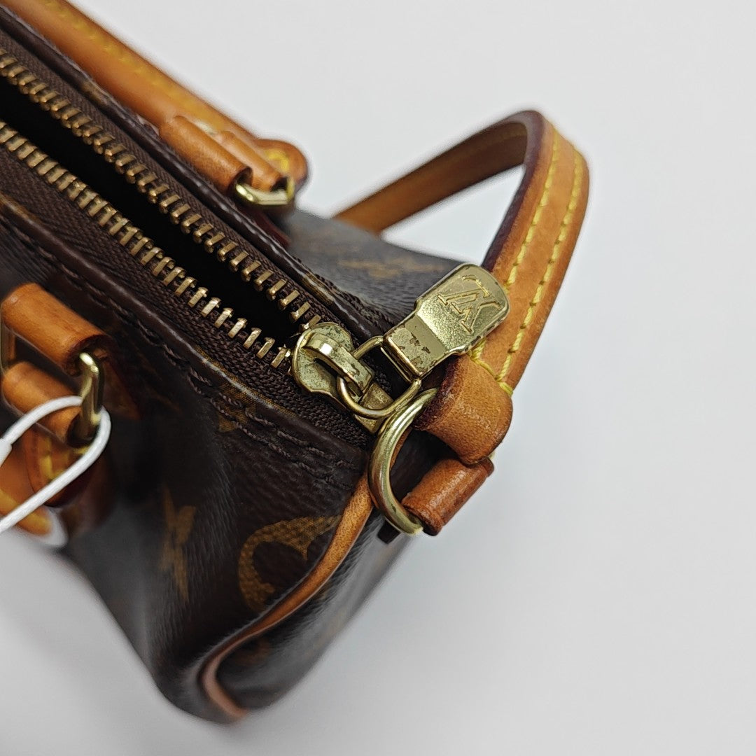 SPEEDY Nano Monogram Coated Canvas Brown