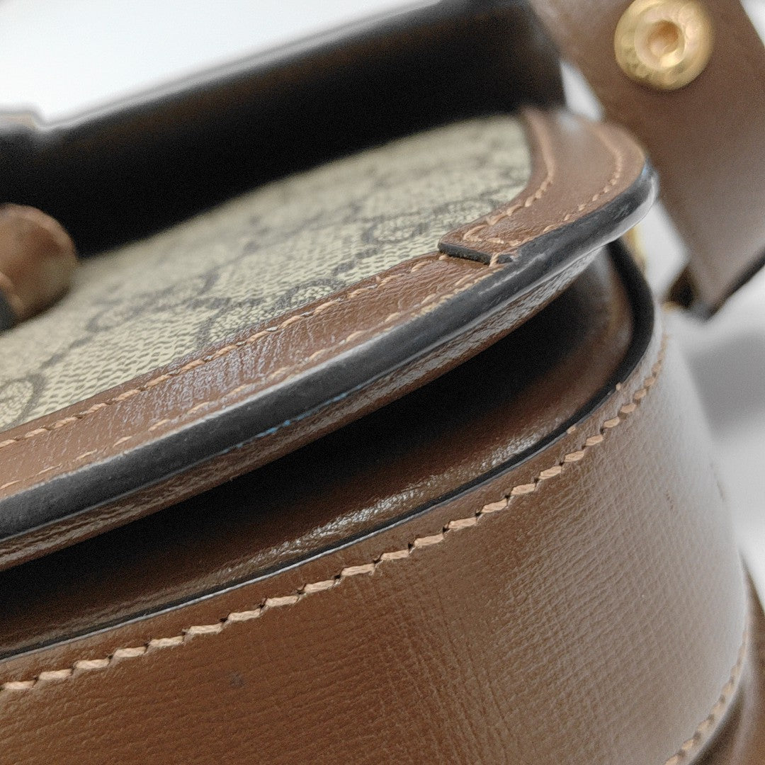 Horsebit 1955 Medium Monogram Coated Canvas Beige
