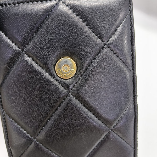 CHAIN INFINITY TOP HANDLE Quilted Lambskin Black