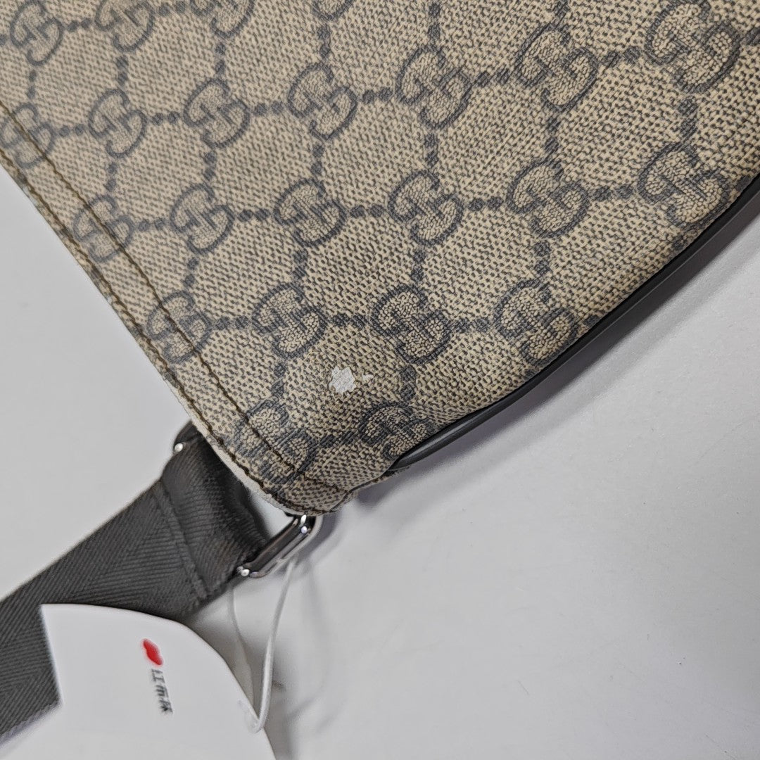 Messenger Monogram Coated Canvas Beige
