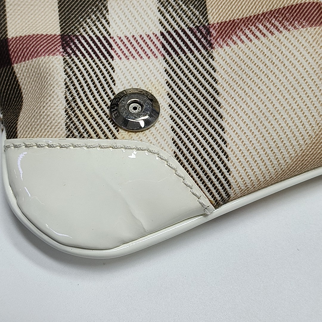 Coated Canvas Top Handle Bag Beige