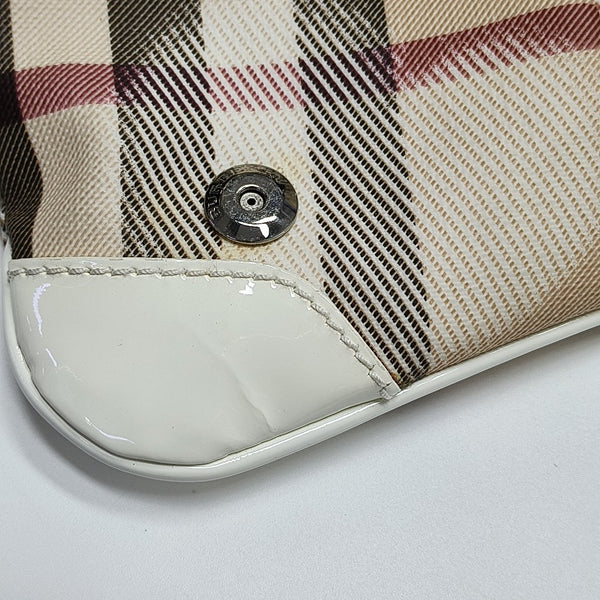 Coated Canvas Top Handle Bag Beige