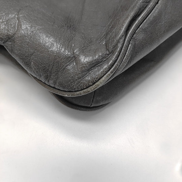 Calfskin Top Handle Bag Gray