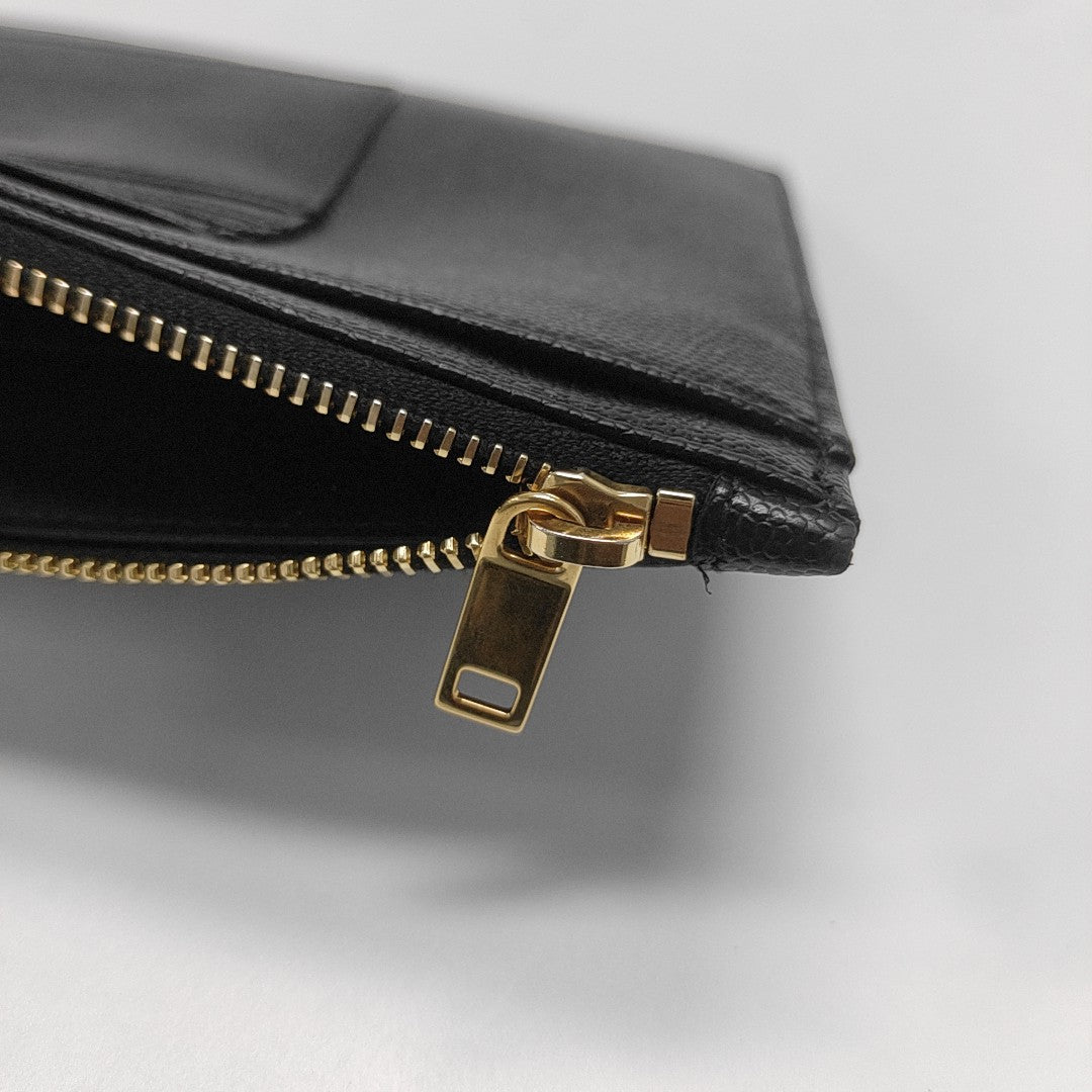 CASSANDRE Large Chevron Calfskin Black