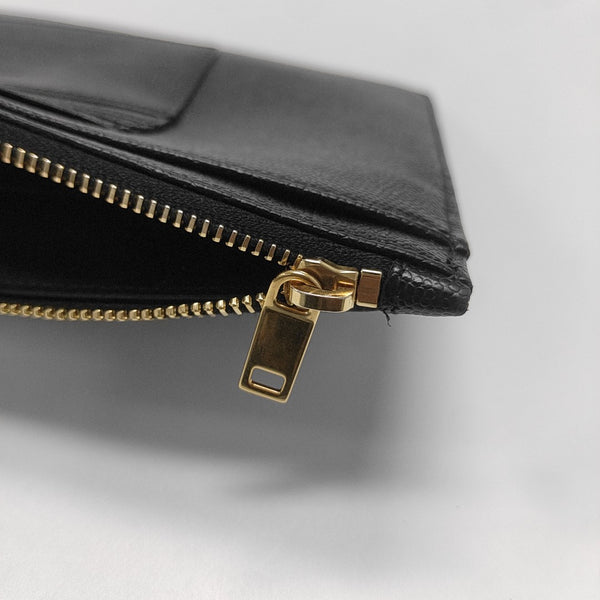 CASSANDRE Large Chevron Calfskin Black
