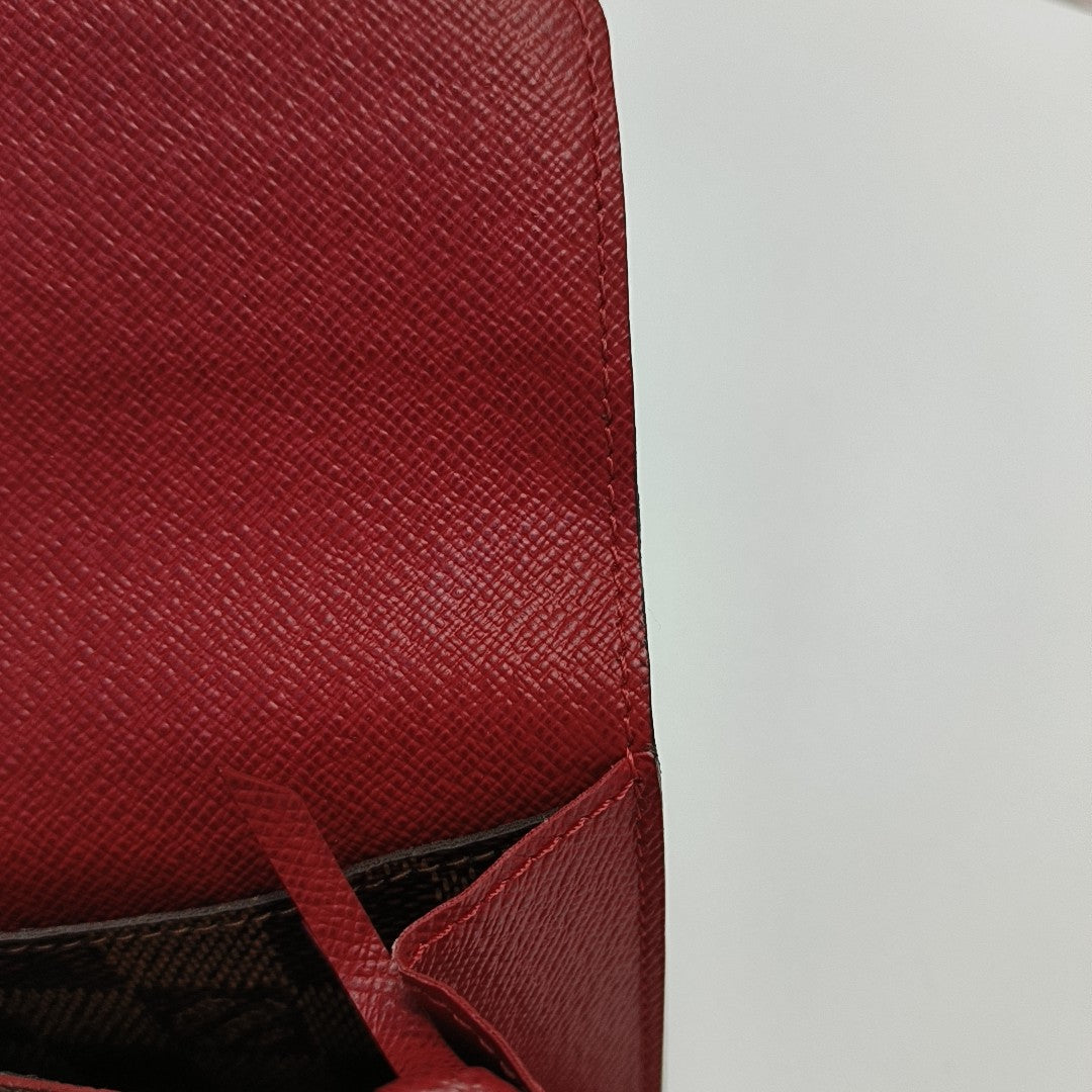 EMILIE Damier Ebene Coated Canvas Brown Wallet