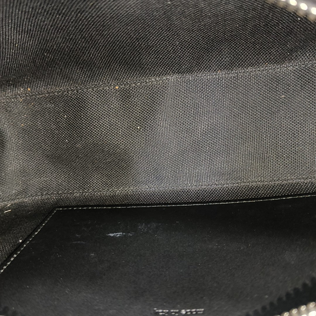 Monogram Coated Canvas Shoulder Bag Black
