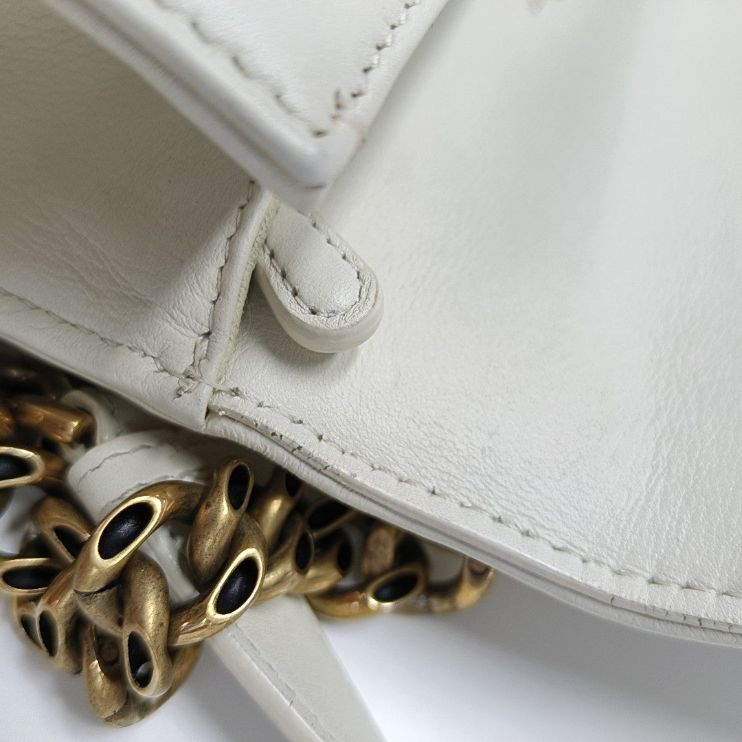 Diorama Small Cannage Calfskin White