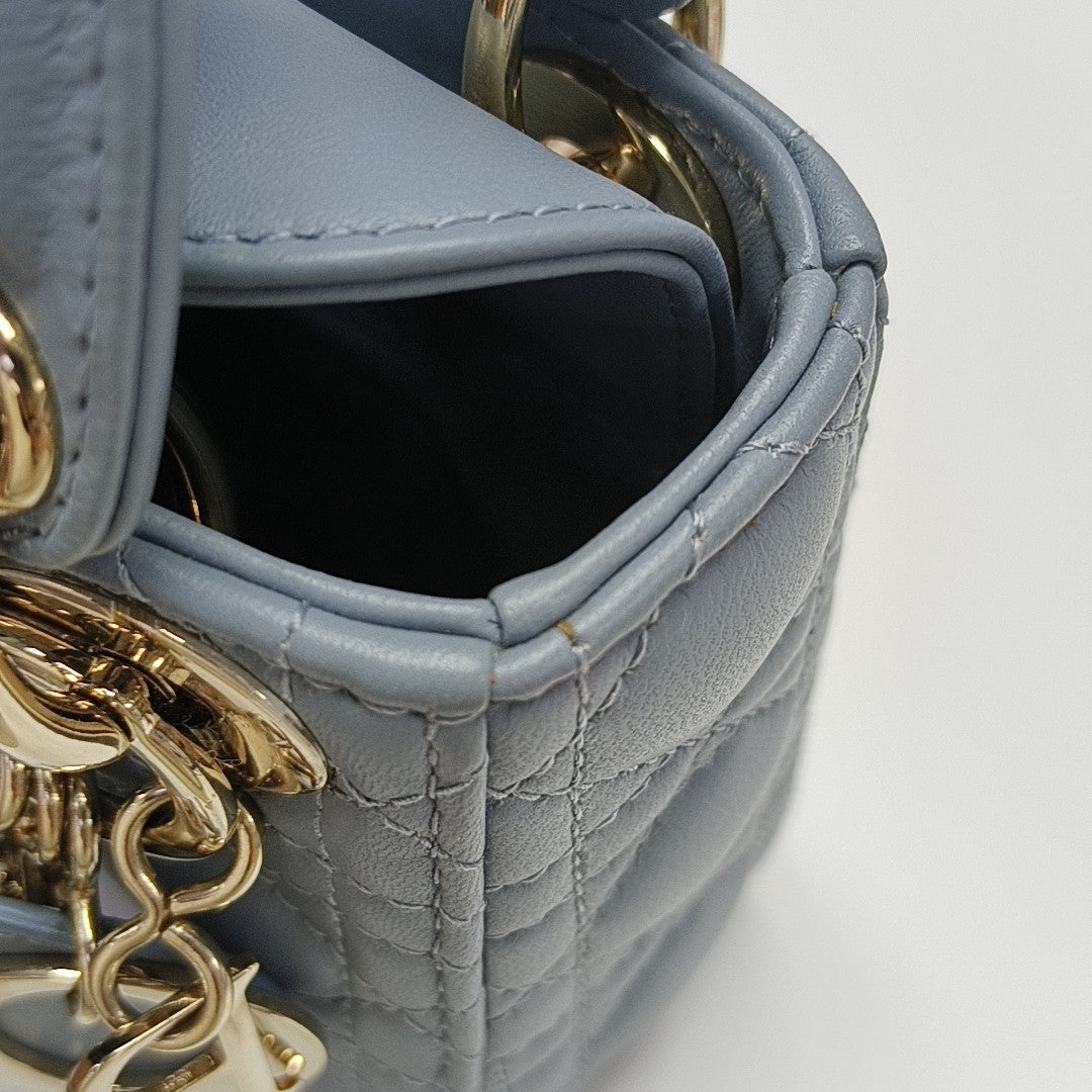 Lady Dior Super Mini Cannage Lambskin Blue