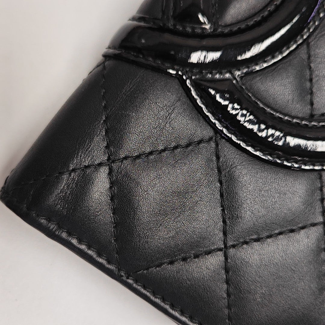 CAMBON Quilted Calfskin Black Wallet