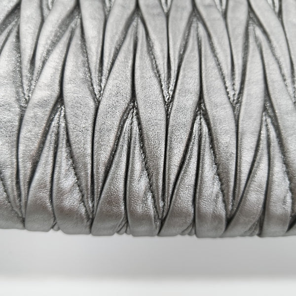Quilted Lambskin Shoulder Bag Silver