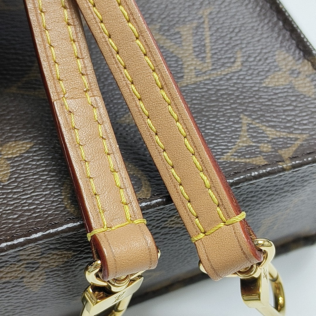 SAC PLAT Mini Monogram Coated Canvas Brown