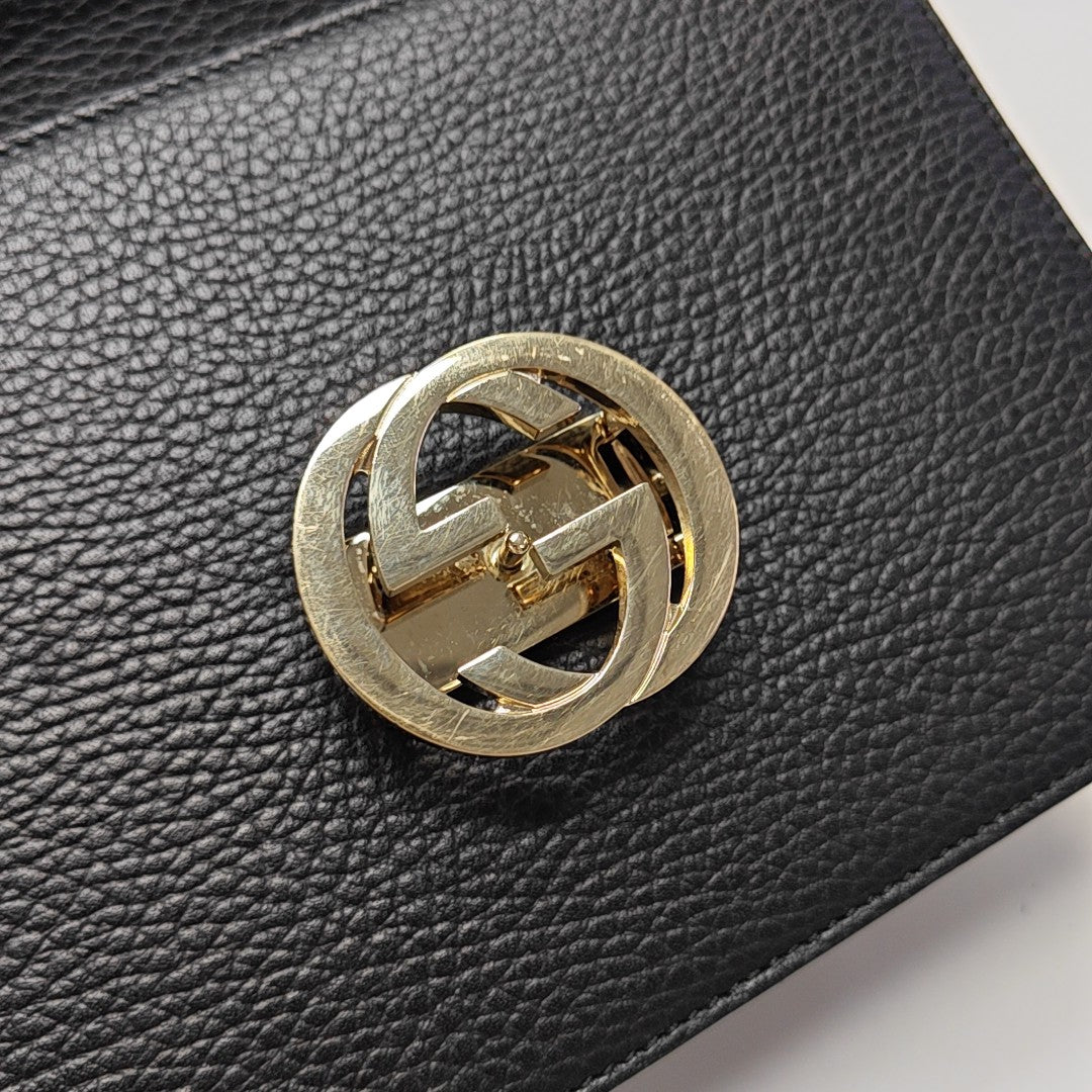 Interlocking G Small Calfskin Black