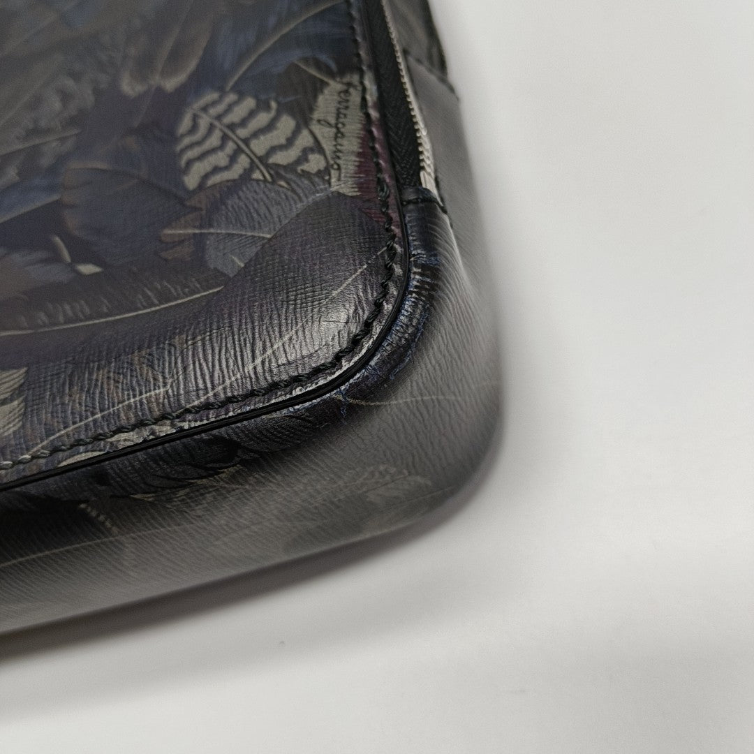 Coated Canvas Clutch Black