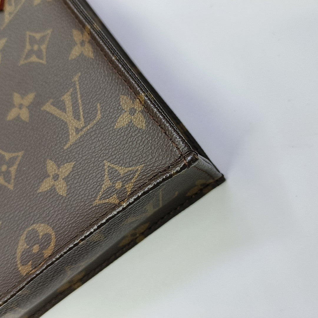 SAC PLAT Mini Monogram Coated Canvas Brown