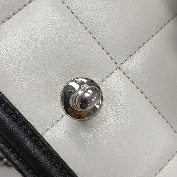 Quilted Lambskin Crossbody Bag Mini White