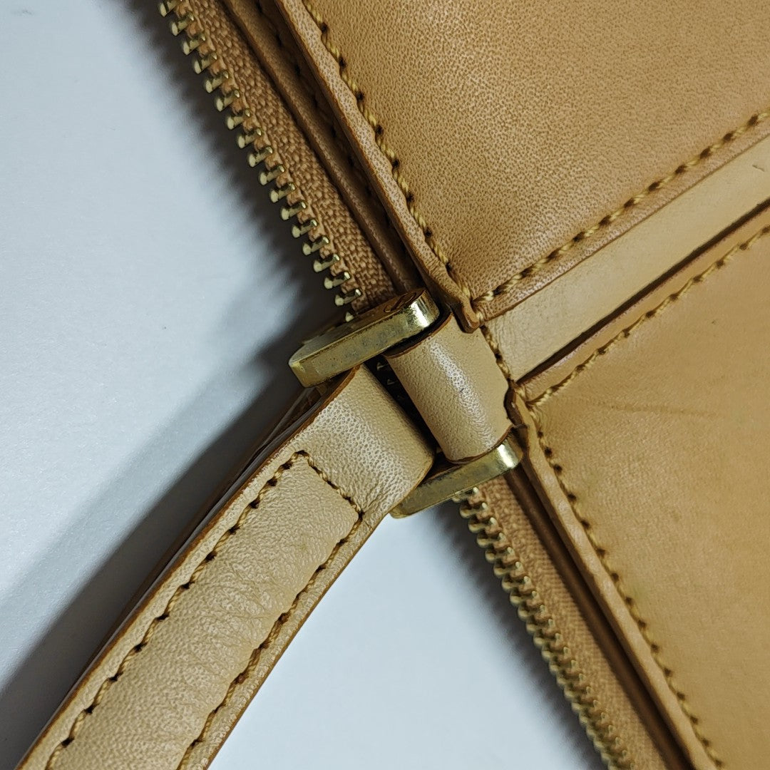Calfskin Top Handle Bag Brown