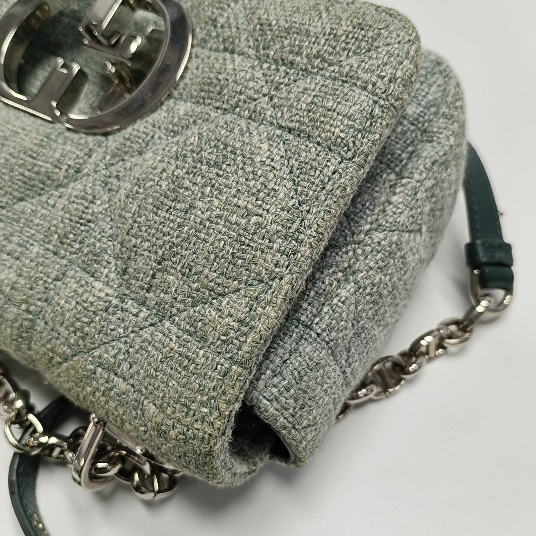 Dior Caro Small Cannage Fabric Green