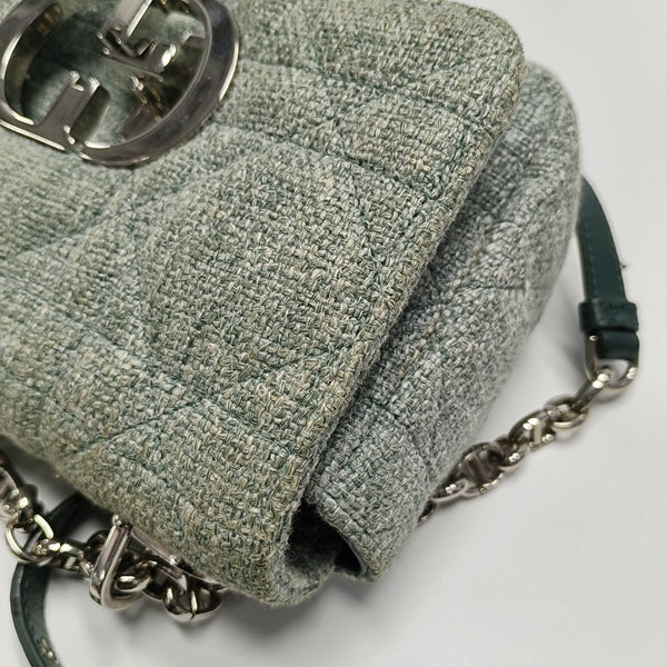 Dior Caro Small Cannage Fabric Green