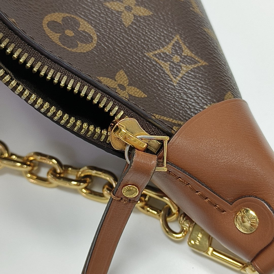 LOOP HOBO Monogram Coated Canvas Brown