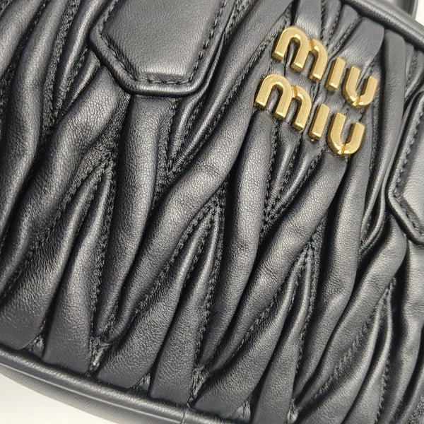 Arcadie Matelassé Small Quilted Lambskin Black