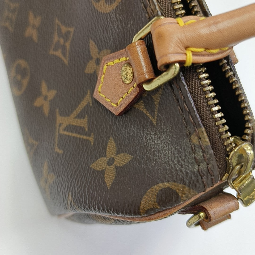 SPEEDY Nano Monogram Coated Canvas Brown