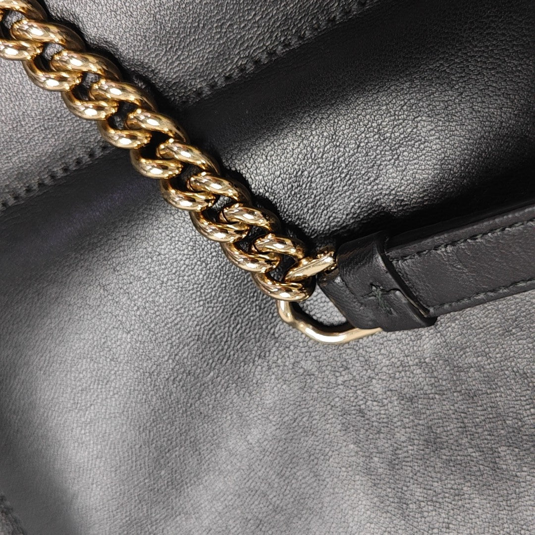 Quilted Calfskin Shoulder Bag Black