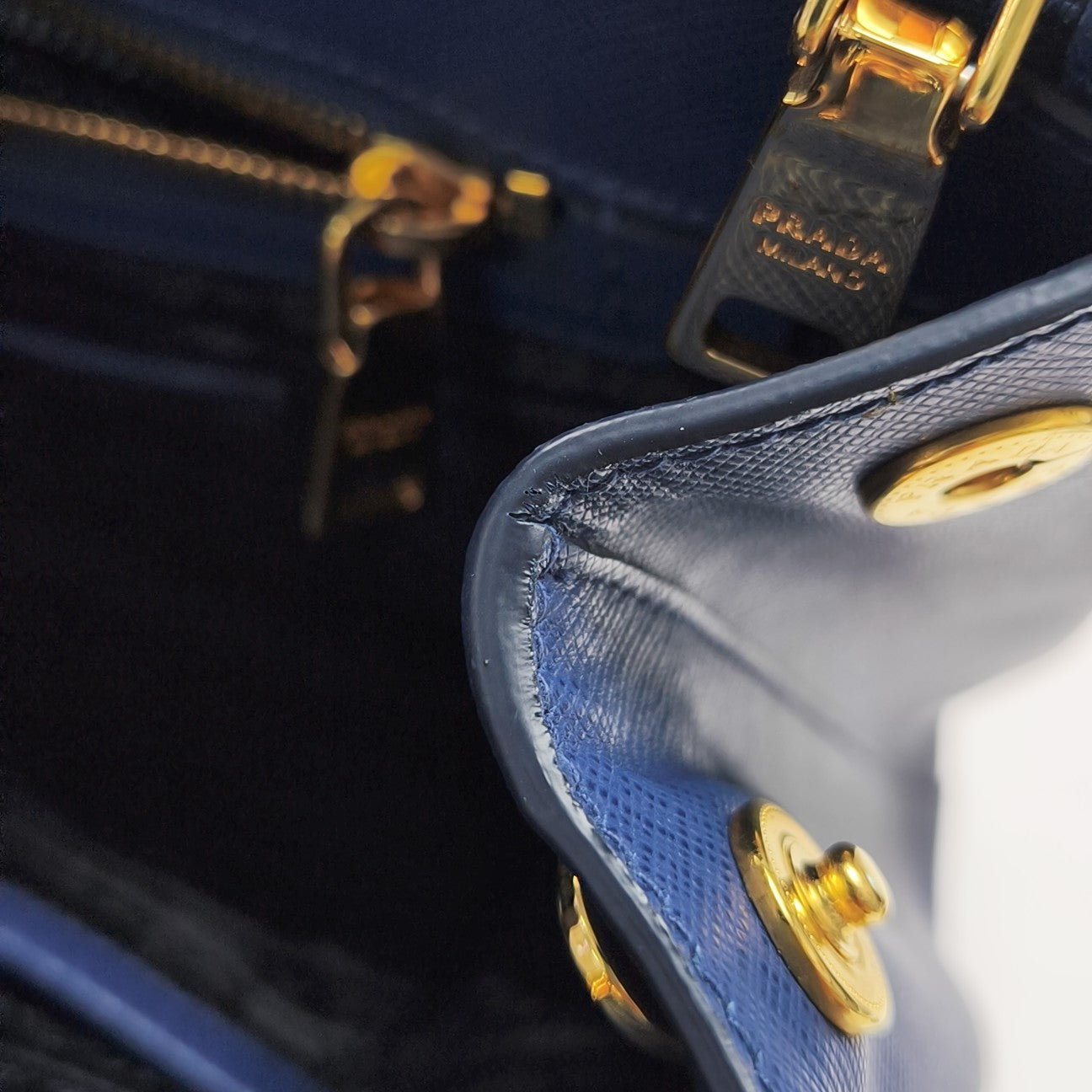 Galleria Extra Large Saffiano Calfskin Blue