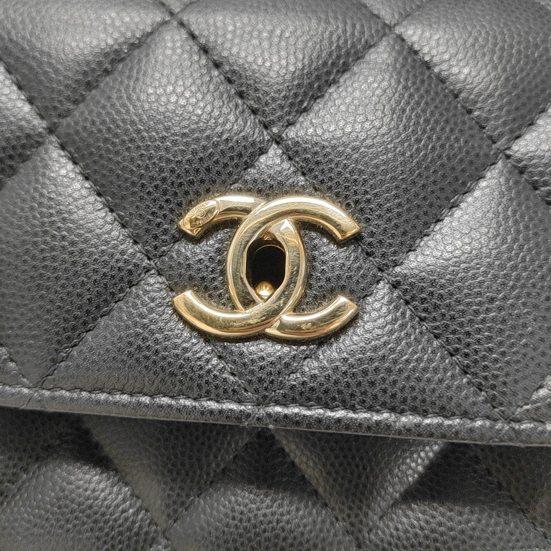 WOC Quilted Grained Calfskin Black