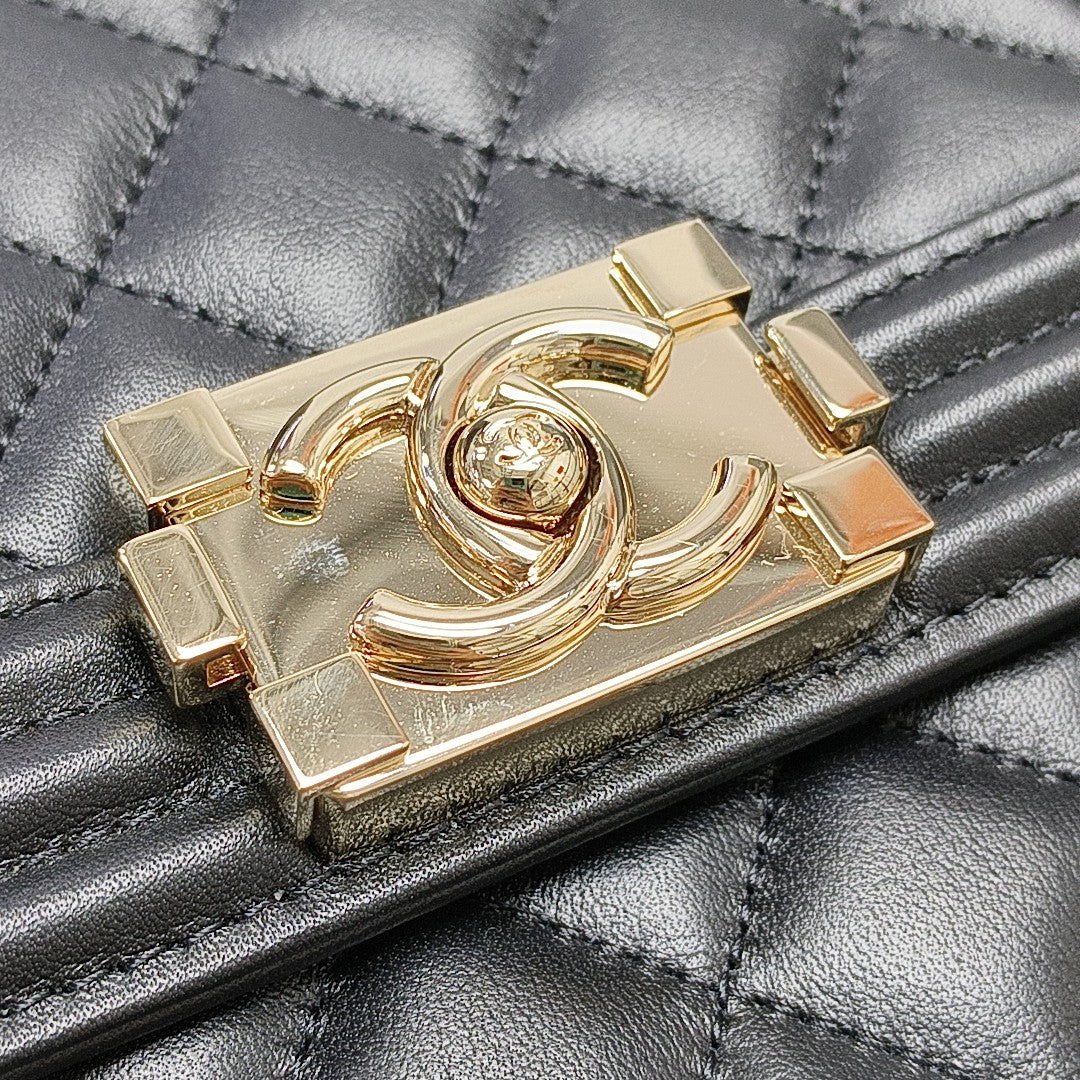 BOY CHANEL Mini Quilted Lambskin Black