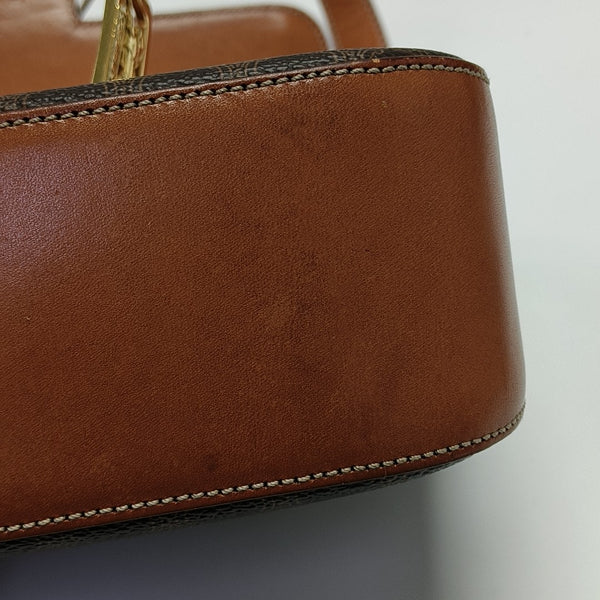Coated Canvas Shoulder Bag Brown