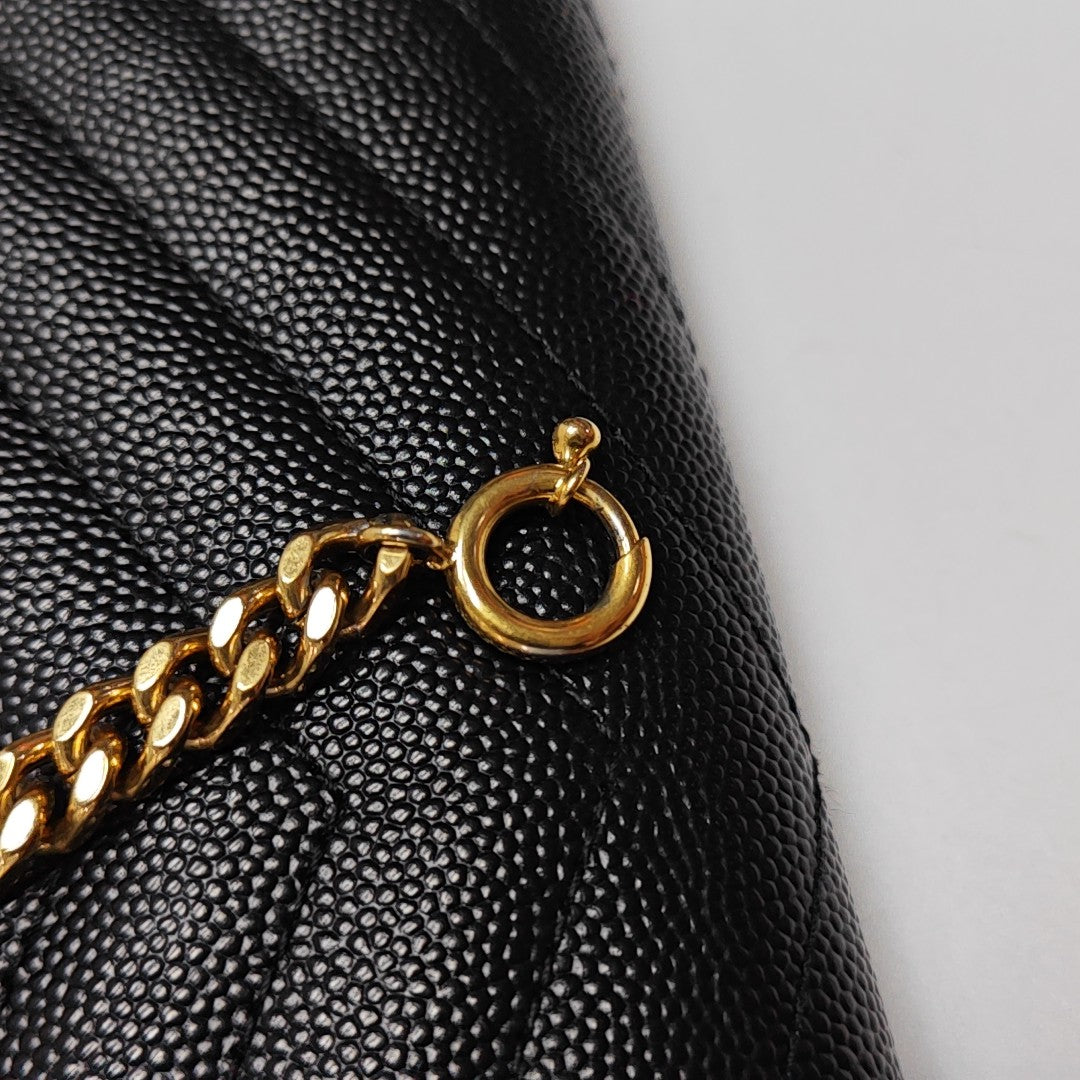 MONOGRAM Chevron Calfskin Black