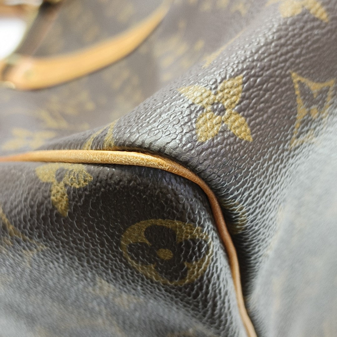 KEEPALL 45 Monogram Coated Canvas Brown