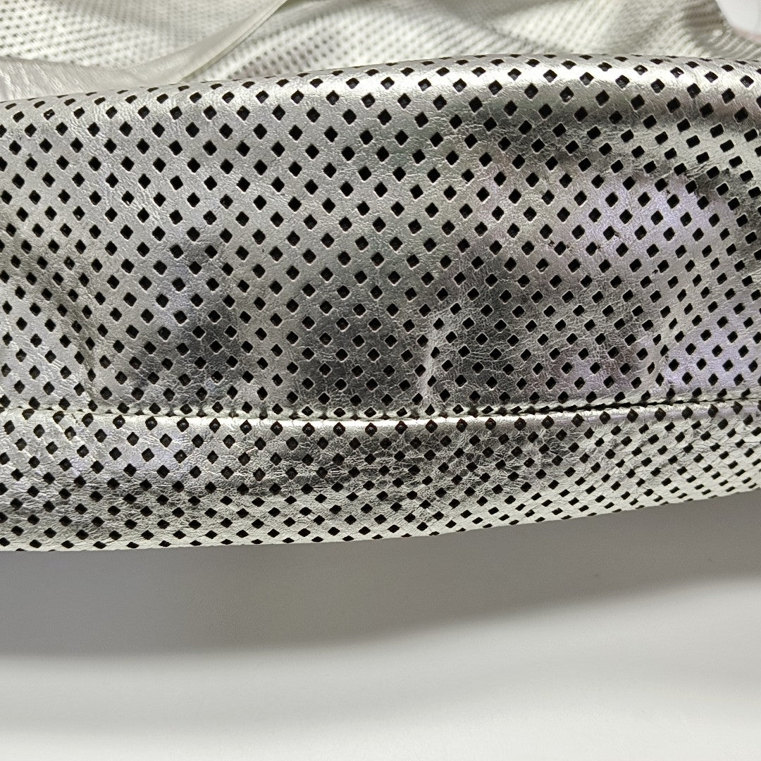 RODEO DRIVE Extra Large Calfskin Silver